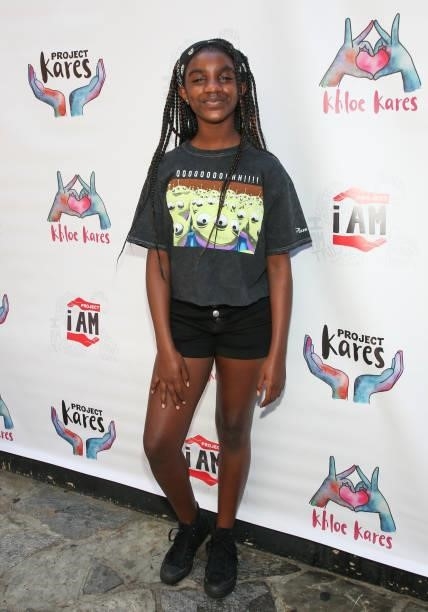 Actress Zaria Kelley attends Project Kares Giveback Event Hosted by Jahkil Jackson and Khloe Thompson at The Parlor on June 26, 2021 in West...
