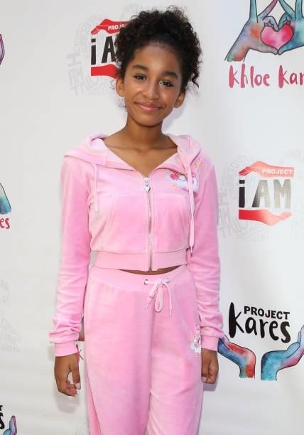 Actress Jordyn Curet attends Project Kares Giveback Event Hosted by Jahkil Jackson and Khloe Thompson at The Parlor on June 26, 2021 in West...