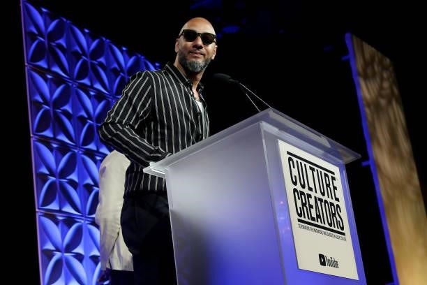 Swizz Beatz speaks onstage during the 5th Annual Innovators & Leaders Awards Brunch hosted by Culture Creators at The Beverly Hilton on June 26, 2021...