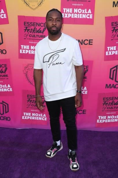Jean Elie attends the ESSENCE/Hillman Grad/Macro NOxLA Experience Watch Party Soiree in honor of the first weekend of the virtual 2021 ESSENCE...