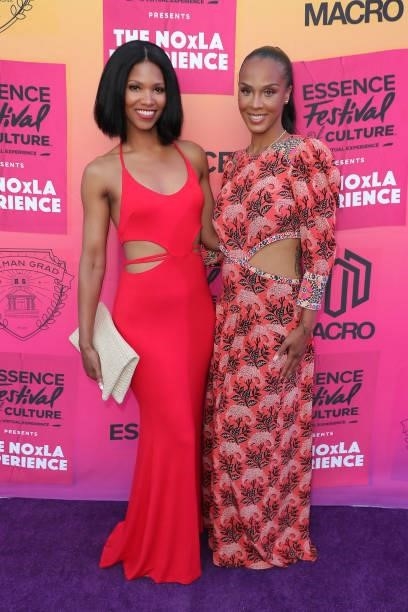 Nicole Spruill and Laila Odom attend the ESSENCE/Hillman Grad/Macro NOxLA Experience Watch Party Soiree in honor of the first weekend of the virtual...