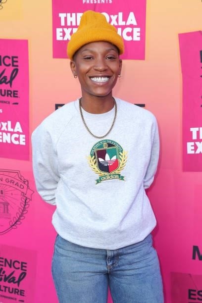 Jonica T. Gibbs attends the ESSENCE/Hillman Grad/Macro NOxLA Experience Watch Party Soiree in honor of the first weekend of the virtual 2021 ESSENCE...