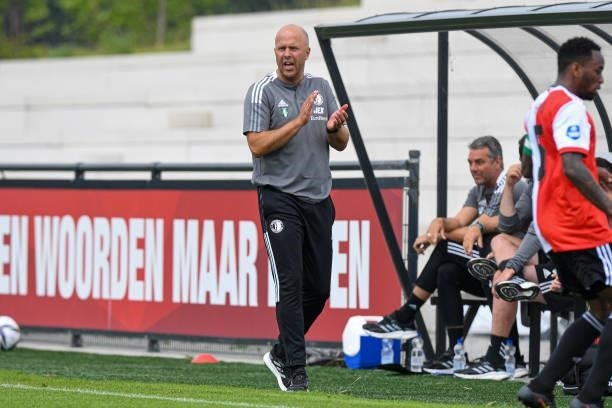 Head coach Arne Slot of Feyenoord during the friendly match between Feyenoord and KAA Gent at Varkenoord on June 26, 2021 in Rotterdam, Netherlands