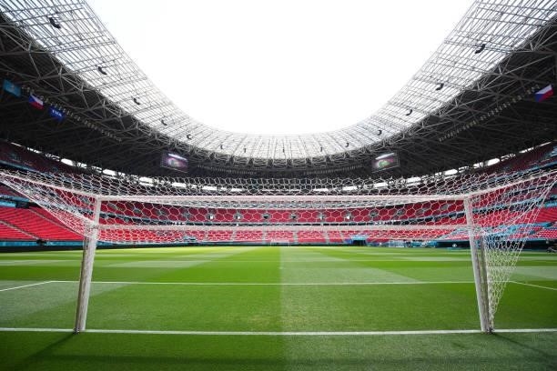 General view inside the stadium prior to the UEFA Euro 2020 Championship Round of 16 match between Netherlands and Czech Republic at Puskas Arena on...
