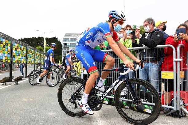 Miles Scotson of Australia and Team Groupama - FDJ at start during the 108th Tour de France 2021, Stage 2 a 183,5km stage from Perros-Guirec to...