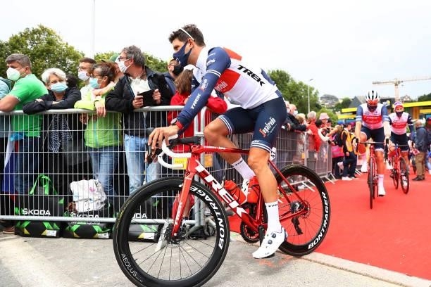 Jasper Stuyven of Belgium and Team Trek - Segafredo at start during the 108th Tour de France 2021, Stage 2 a 183,5km stage from Perros-Guirec to...