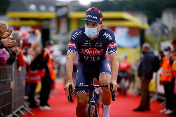 Kristian Sbaragli of Italy and Team Alpecin-Fenix at start during the 108th Tour de France 2021, Stage 2 a 183,5km stage from Perros-Guirec to...