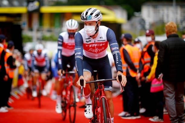Julien Bernard of France and Team Trek - Segafredo at start during the 108th Tour de France 2021, Stage 2 a 183,5km stage from Perros-Guirec to...