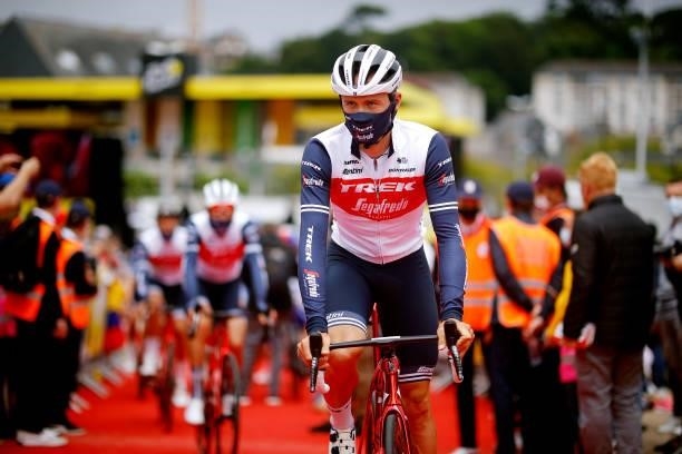 Edward Theuns of Belgium and Team Trek - Segafredo at start during the 108th Tour de France 2021, Stage 2 a 183,5km stage from Perros-Guirec to...