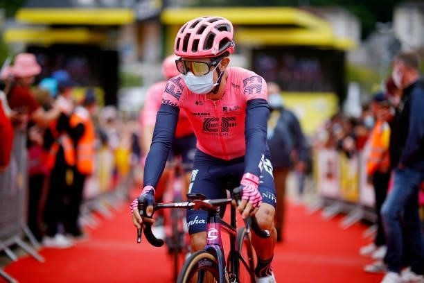Sergio Higuita of Colombia and Team EF Education - Nippo at start during the 108th Tour de France 2021, Stage 2 a 183,5km stage from Perros-Guirec to...