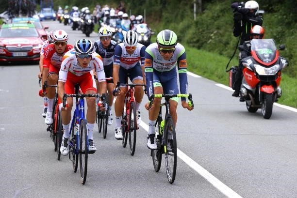 Jérémy Cabot of France and Team Team TotalEnergies & Jonas Koch of Germany and Team Intermarché - Wanty - Gobert Matériaux in the Breakaway during...