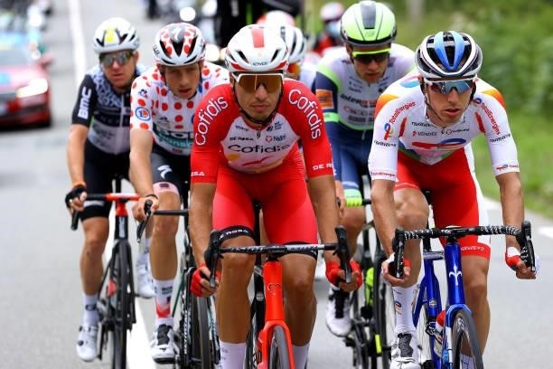 Anthony Perez of France and Team Cofidis & Jérémy Cabot of France and Team Team TotalEnergies in the Breakaway during the 108th Tour de France 2021,...