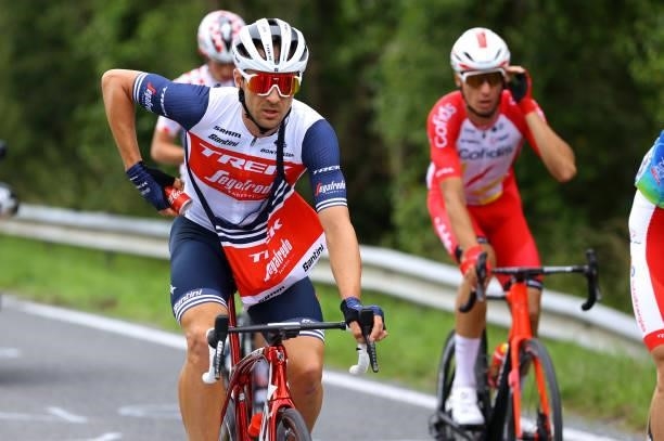 Edward Theuns of Belgium and Team Trek - Segafredo in the Breakaway during the 108th Tour de France 2021, Stage 2 a 183,5km stage from Perros-Guirec...