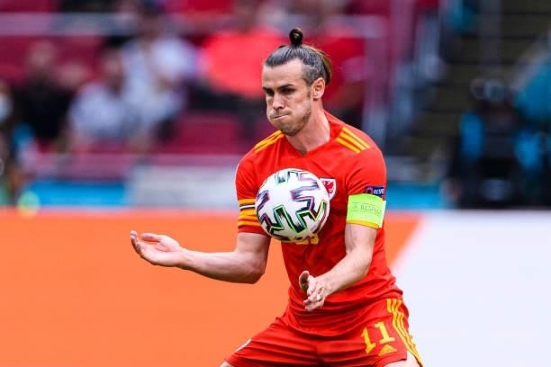 Gareth Bale of Wales in action during the UEFA Euro 2020 Championship Round of 16 match between Wales and Denmark at Johan Cruijff Arena on June 26,...