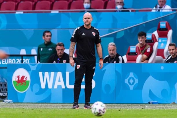 Wales Head coach Rob Page during the UEFA Euro 2020 Championship Round of 16 match between Wales and Denmark at Johan Cruijff Arena on June 26, 2021...