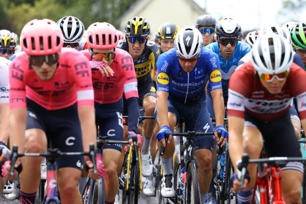 Robert Gesink of The Netherlands and Team Jumbo-Visma & Davide Ballerini of Italy and Team Deceuninck - Quick-Step during the 108th Tour de France...