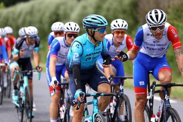 Alexey Lutsenko of Kazakhstan and Team Astana - Premier Tech & during the 108th Tour de France 2021, Stage 2 a 183,5km stage from Perros-Guirec to...