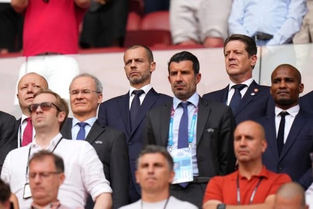 Aleksander Ceferin, President of UEFA looks on during the UEFA Euro 2020 Championship Round of 16 match between Netherlands and Czech Republic at...