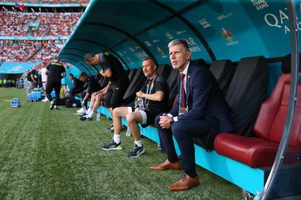 Jaroslav Silhavy, Head Coach of Czech Republic looks on prior to the UEFA Euro 2020 Championship Round of 16 match between Netherlands and Czech...