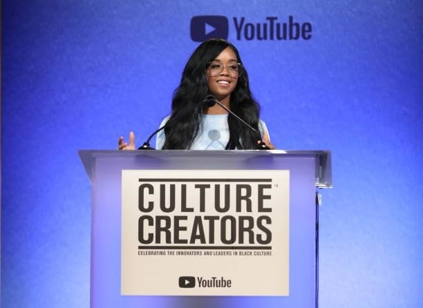 Speaks onstage during the Culture Creators Innovators & Leaders Awards at The Beverly Hilton on June 26, 2021 in Beverly Hills, California.