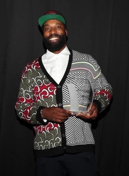 Baron Davis backstage at the Culture Creators Innovators & Leaders Awards at The Beverly Hilton on June 26, 2021 in Beverly Hills, California.