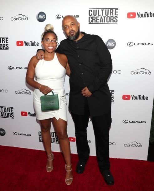 Brittney Lewis and Tuma Basa attend the Culture Creators Innovators & Leaders Awards at The Beverly Hilton on June 26, 2021 in Beverly Hills,...
