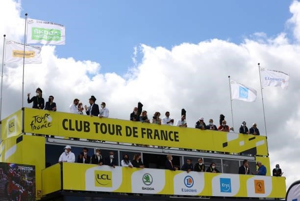 Fans at arrival area during the 108th Tour de France 2021, Stage 2 a 183,5km stage from Perros-Guirec to Mûr-de-Bretagne Guerlédan 293m / Detail view...