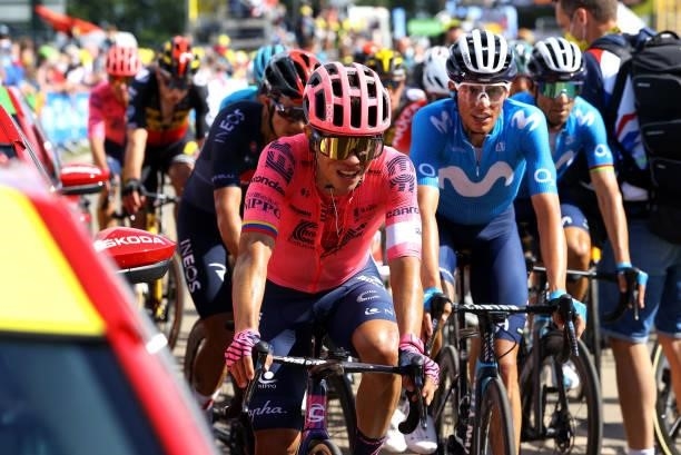 Sergio Higuita of Colombia and Team EF Education - Nippo at arrival during the 108th Tour de France 2021, Stage 2 a 183,5km stage from Perros-Guirec...