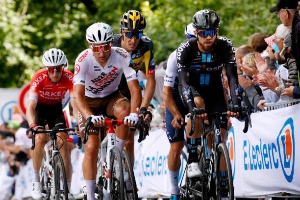 Nans Peters of France and AG2R Citroën Team, Robert Gesink of The Netherlands and Team Jumbo-Visma & Joris Nieuwenhuis of The Netherlands and Team...