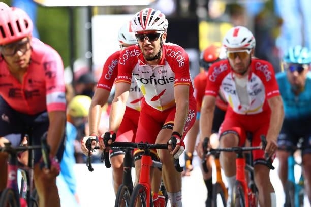Jesús Herrada of Spain and Team Cofidis at arrival during the 108th Tour de France 2021, Stage 2 a 183,5km stage from Perros-Guirec to...