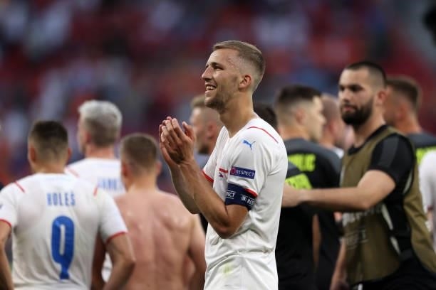 Tomas Soucek of Czech Republic applauds the fans after the UEFA Euro 2020 Championship Round of 16 match between Netherlands and Czech Republic at...