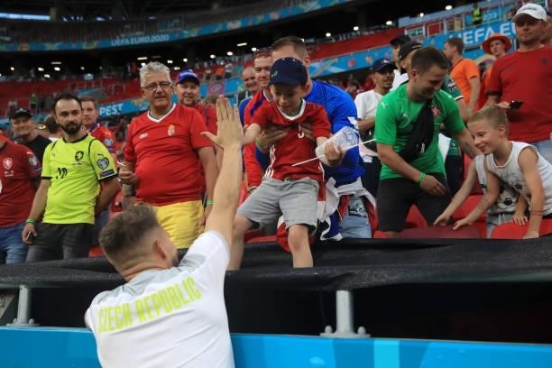 Tomas Vaclik of Czech Republic greets the fans following victory in the UEFA Euro 2020 Championship Round of 16 match between Netherlands and Czech...