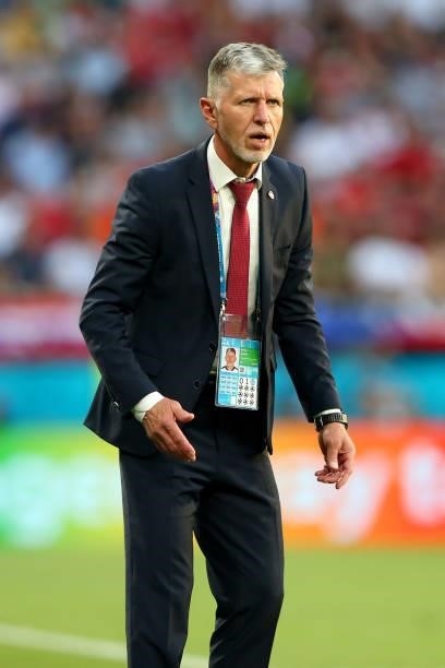 Jaroslav Silhavy, Head Coach of Czech Republic looks on during the UEFA Euro 2020 Championship Round of 16 match between Netherlands and Czech...