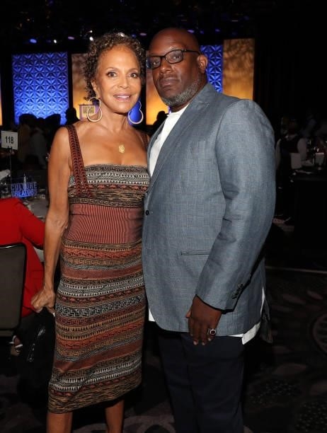 Sylvia Rhone and Wayne Barrow attend the Culture Creators Innovators & Leaders Awards at The Beverly Hilton on June 26, 2021 in Beverly Hills,...