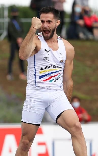 Valentin Lavillenie during day 3 of the 2021 French Athletics Championships at Stade Josette et Roger Mikulak on June 27, 2021 in Angers, France.