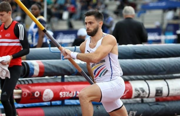 Valentin Lavillenie during day 3 of the 2021 French Athletics Championships at Stade Josette et Roger Mikulak on June 27, 2021 in Angers, France.