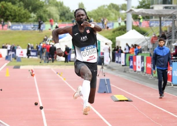 Kafetien Gomis during day 3 of the 2021 French Athletics Championships at Stade Josette et Roger Mikulak on June 27, 2021 in Angers, France.