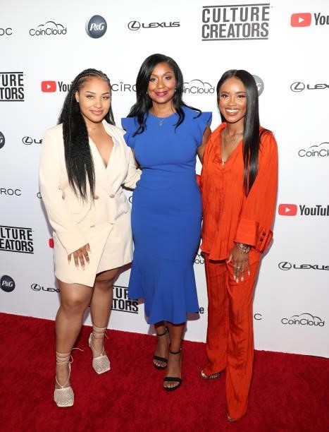 Imaris Reyes, Joi Brown and Andrielle Beamon attend the Culture Creators Innovators & Leaders Awards at The Beverly Hilton on June 26, 2021 in...