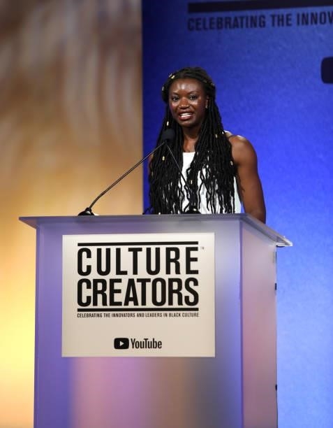 Chika Okoro presents at the Culture Creators Innovators & Leaders Awards at The Beverly Hilton on June 26, 2021 in Beverly Hills, California.