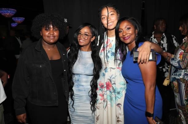 Poses with Joi Brown and Joi's daughters Sydney and Kennedy at the Culture Creators Innovators & Leaders Awards at The Beverly Hilton on June 26,...