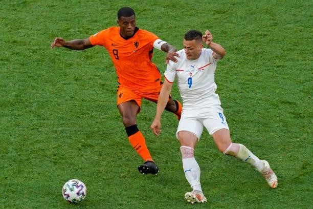 Georginio Wijnaldum of the Netherlands and Tomas Holes of Czech Republic during the UEFA Euro 2020: Round of 16 match between Netherlands and Czech...