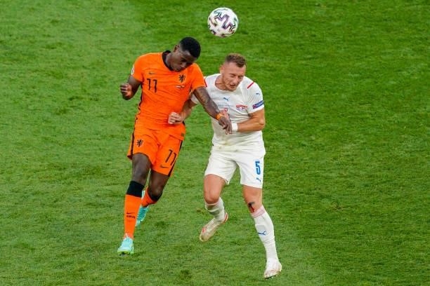 Quincy Promes of the Netherlands and Vladimir Coufal of Czech Republic during the UEFA Euro 2020: Round of 16 match between Netherlands and Czech...