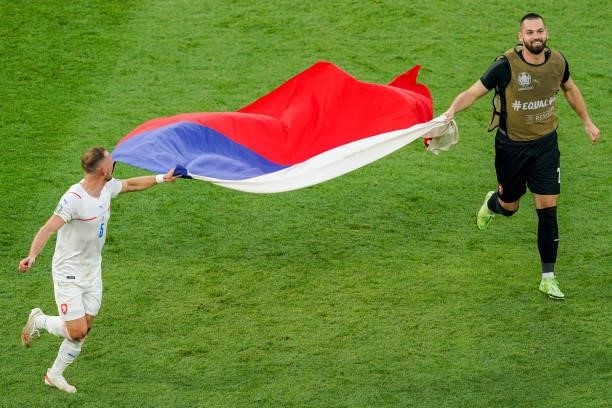 Vladimir Coufal of Czech Republic and Tomas Koubek of Czech Republic during the UEFA Euro 2020: Round of 16 match between Netherlands and Czech...