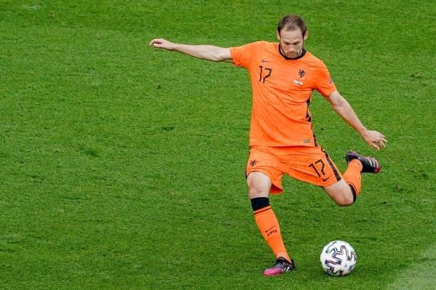 Daley Blind of the Netherlands during the UEFA Euro 2020: Round of 16 match between Netherlands and Czech Republic at Puskas Arena on June 27, 2021...