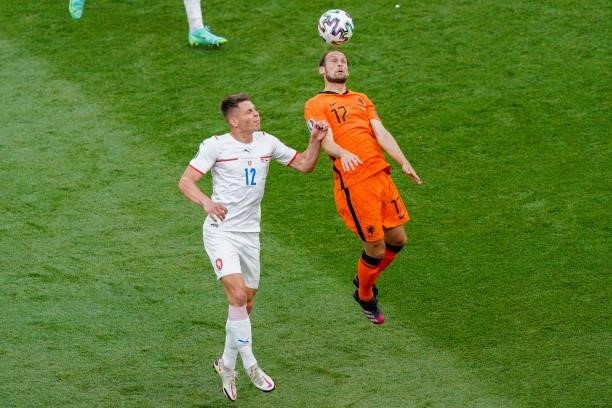 Lukas Masopust of Czech Republic and Daley Blind of the Netherlands during the UEFA Euro 2020: Round of 16 match between Netherlands and Czech...