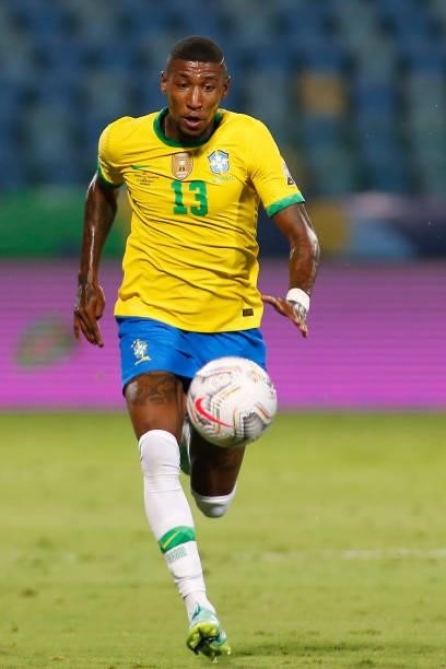 Emerson of Brazil runs for the ball during a group B match between Brazil and Ecuador as part of Copa America Brazil 2021 at Estadio Olimpico on June...