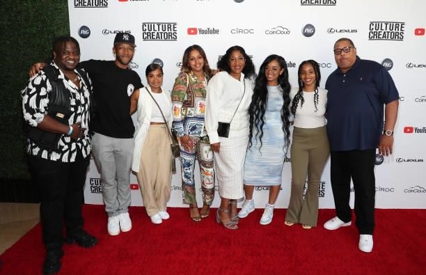 Jason Hobdy, guest, guest, Newal Dehan, Jeanine McLean, H.E.R., guest and Jeff Robinson attend the Culture Creators Innovators & Leaders Awards at...