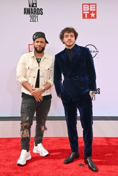 Drama and Jack Harlow attend the BET Awards 2021 at Microsoft Theater on June 27, 2021 in Los Angeles, California.