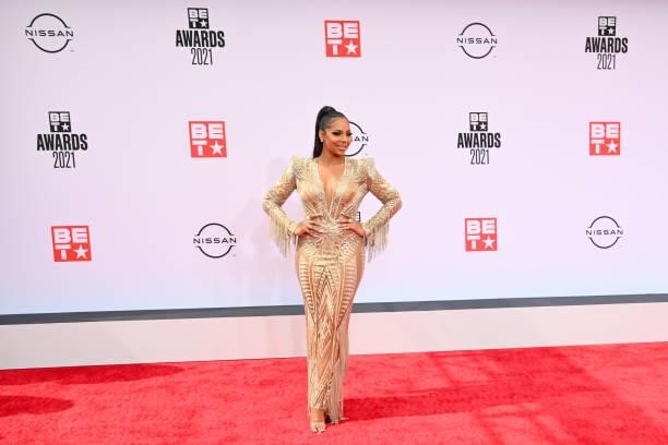 Ashanti attends the BET Awards 2021 at Microsoft Theater on June 27, 2021 in Los Angeles, California.