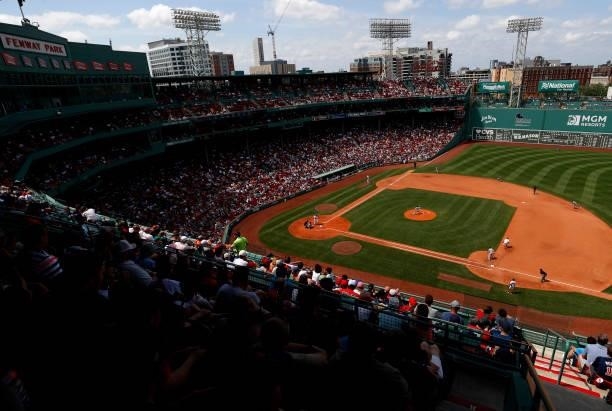 General view of the game between the Boston Red Sox and the New York Yankees at Fenway Park on June 27, 2021 in Boston, Massachusetts.